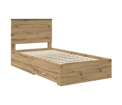 Gultas Rāmis Artisānā Ozols 100 X 200 Cm Inženierijas Koks Vidaxl