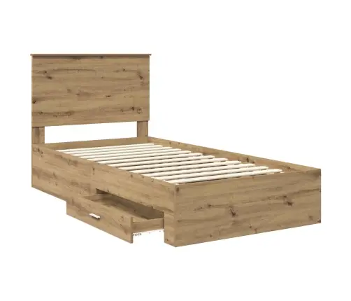 Gultas Rāmis Artisānā Ozols 100 X 200 Cm Inženierijas Koks Vidaxl