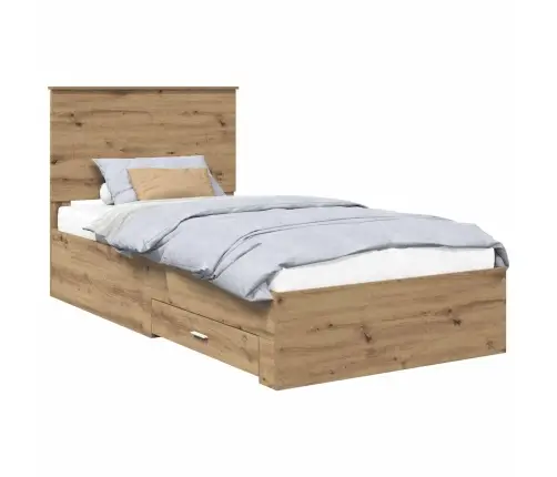 Gultas Rāmis Artisānā Ozols 100 X 200 Cm Inženierijas Koks Vidaxl