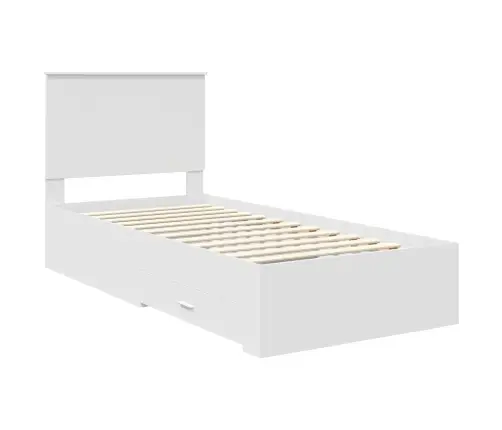 Lovos Rėmas Su Galvūgalio Balta 90 X 200 Cm Apdirbta Mediena