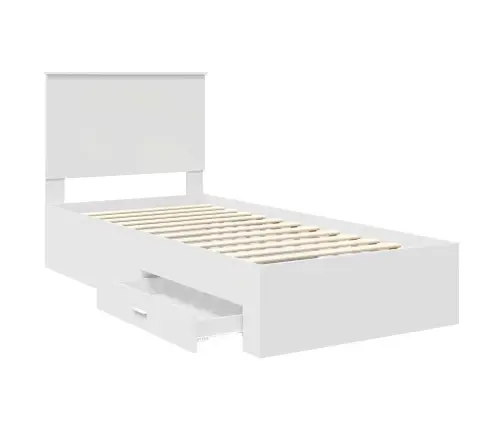 Lovos Rėmas Su Galvūgalio Balta 90 X 200 Cm Apdirbta Mediena