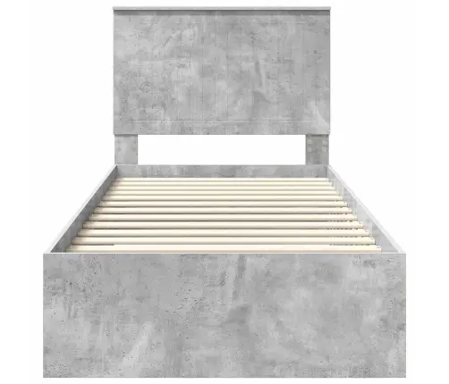 Lovos Rėmas Betono Pilka 90 X 200 Cm Apdirbta Mediena