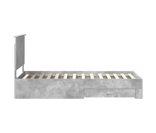 Lovos Rėmas Betono Pilka 90 X 200 Cm Apdirbta Mediena