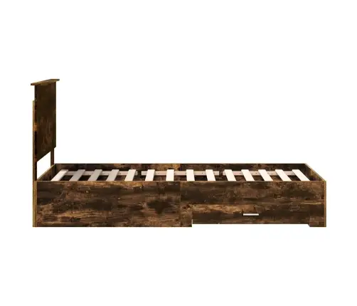 Gultas Rāmis Dūmaka Ozols 90 X 200 Cm Inženierijas Koks Vidaxl