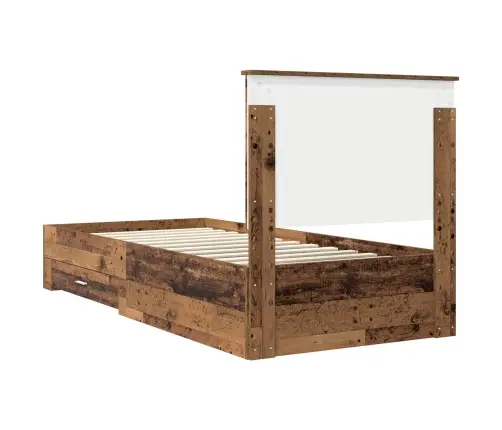 Lovos Rėmas Su Stalčių Senas Medis 90 X 200 Cm Apdirbta Mediena