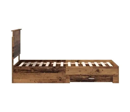 Lovos Rėmas Su Stalčių Senas Medis 90 X 200 Cm Apdirbta Mediena