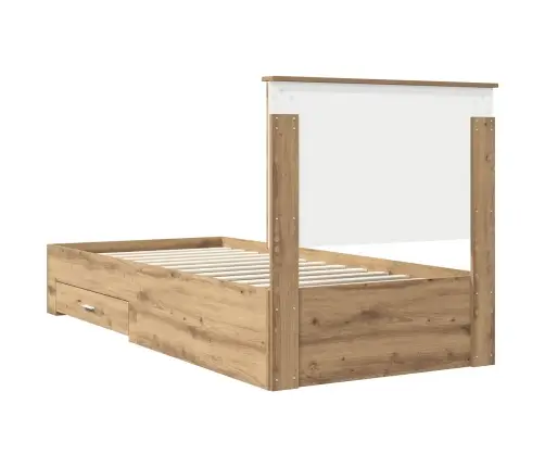 Gultas Rāmis Artisānā Ozols 90 X 200 Cm Inženierijas Koks Vidaxl