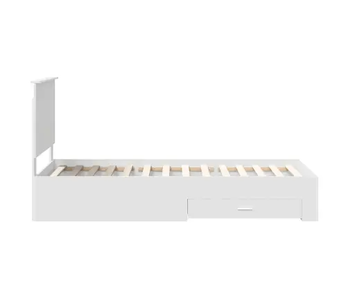 Gultas Rāmis Ar Atvilktni Balts 90 X 190 Cm Inženierijas Koks Vidaxl