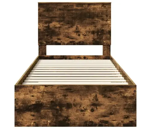 Gultas Rāmis Dūmaka Ozols 90 X 190 Cm Inženierijas Koks Vidaxl