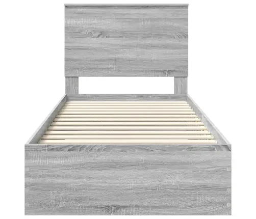 Gultas Rāmis Pelēks Sonoma 90 X 190 Cm Inženierijas Koks Vidaxl