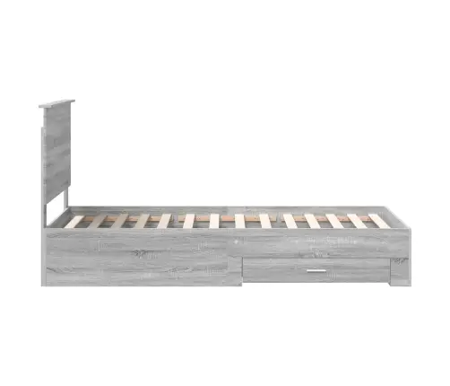 Gultas Rāmis Pelēks Sonoma 90 X 190 Cm Inženierijas Koks Vidaxl