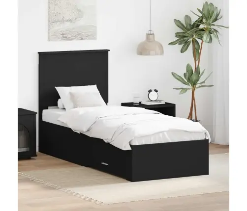 Lovos Rėmas Juodas Ir Sidabrinis 75 X 190 Cm Apdirbta Mediena