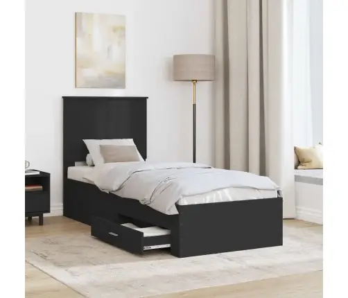 Lovos Rėmas Juodas Ir Sidabrinis 75 X 190 Cm Apdirbta Mediena