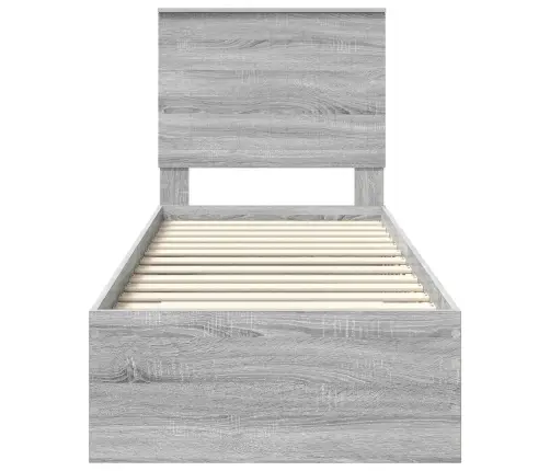 Voodi Raam Peaga Hall Sonoma Ja Hõbe 75 X 190 Cm Tehispuit