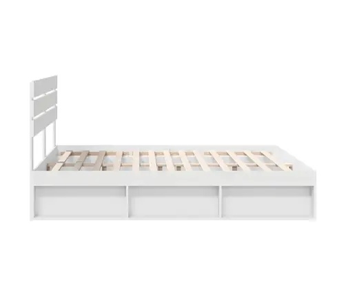 Voodi Raam Peaga Valge 200 X 200 Cm Tahke Mänd