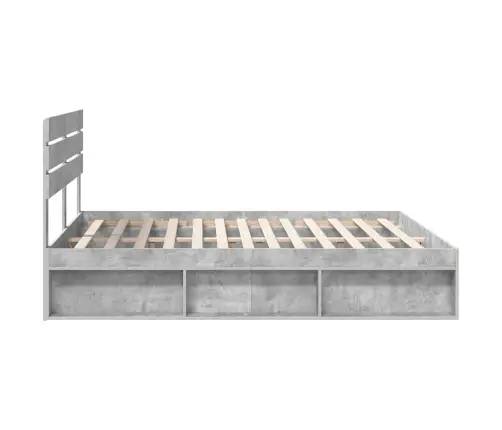 Gultas Rāmis Betons 200 X 200 Cm Ciets Priedes Koks Vidaxl