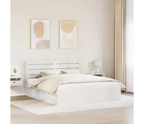 Lovos Rėmas Balta 180 X 200 Cm Kietos Pušies Mediena