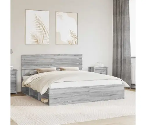 Lovos Rėmas Pilkas Sonoma 180 X 200 Cm Kietos Pušies Mediena