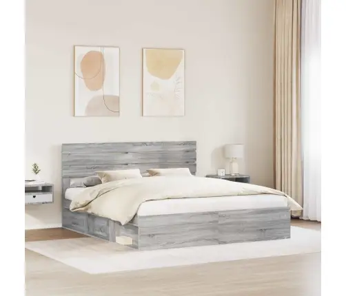 Lovos Rėmas Pilkas Sonoma 180 X 200 Cm Kietos Pušies Mediena