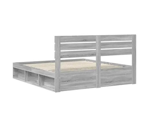 Lovos Rėmas Pilkas Sonoma 180 X 200 Cm Kietos Pušies Mediena