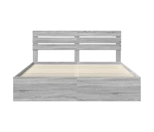 Lovos Rėmas Pilkas Sonoma 180 X 200 Cm Kietos Pušies Mediena