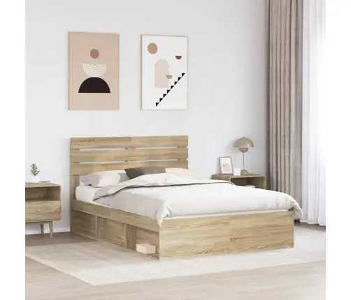 Gultas Rāmis Sonoma 160 X 200 Cm Ciets Priedes Koks Vidaxl