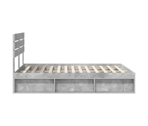 Lovos Rėmas Betono Pilka 150 X 200 Cm Kietos Pušies Mediena