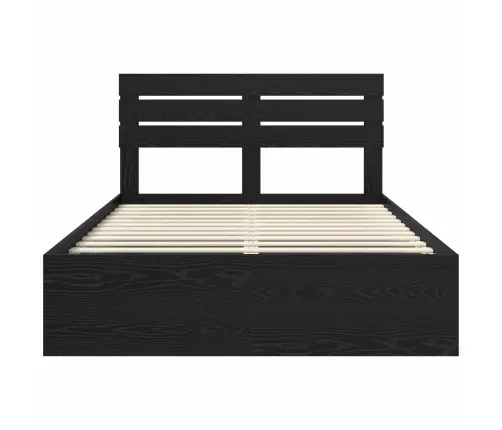 Voodi Raam Peaga Must 140 X 200 Cm Tahke Mänd