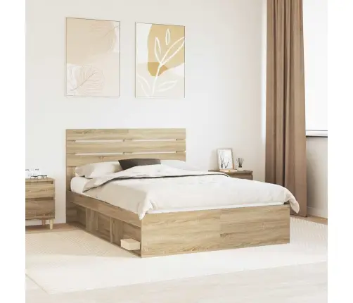 Gultas Rāmis Sonoma 140 X 200 Cm Ciets Priedes Koks Vidaxl