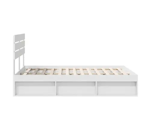 Gultas Rāmis Balts 140 X 190 Cm Ciets Priedes Koks Vidaxl