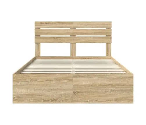 Gultas Rāmis Sonoma 140 X 190 Cm Ciets Priedes Koks Vidaxl