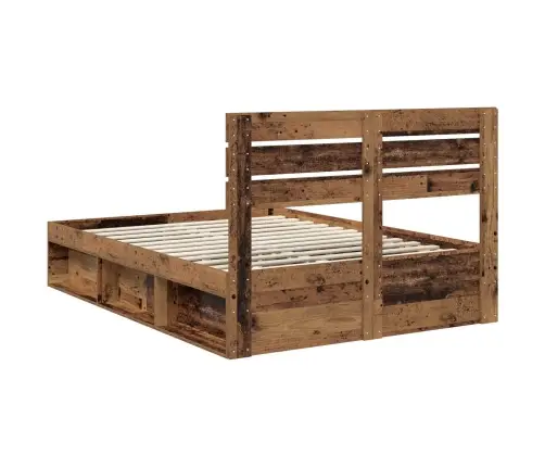 Gultas Rāmis Vecs Koks 140 X 190 Cm Ciets Priedes Koks Vidaxl