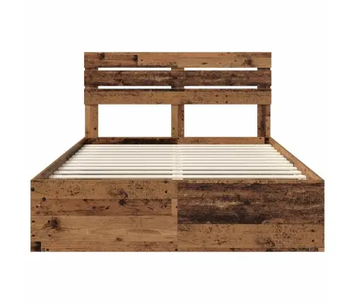 Gultas Rāmis Vecs Koks 140 X 190 Cm Ciets Priedes Koks Vidaxl