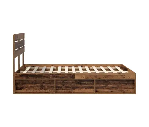 Gultas Rāmis Vecs Koks 140 X 190 Cm Ciets Priedes Koks Vidaxl