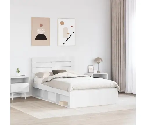 Lovos Rėmas Balta 135 X 190 Cm Kietos Pušies Mediena