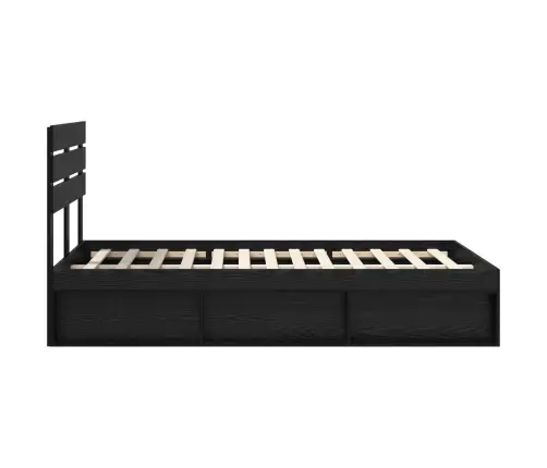 Lovos Rėmas Juoda 135 X 190 Cm Kietos Pušies Mediena