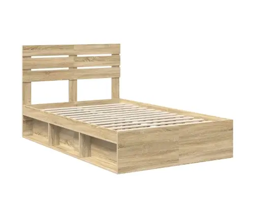 Gultas Rāmis Sonoma Ozols 135 X 190 Cm Ciets Priedes Koks Vidaxl