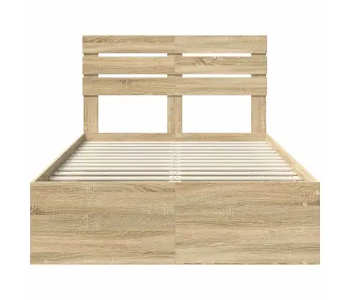 Gultas Rāmis Sonoma Ozols 135 X 190 Cm Ciets Priedes Koks Vidaxl