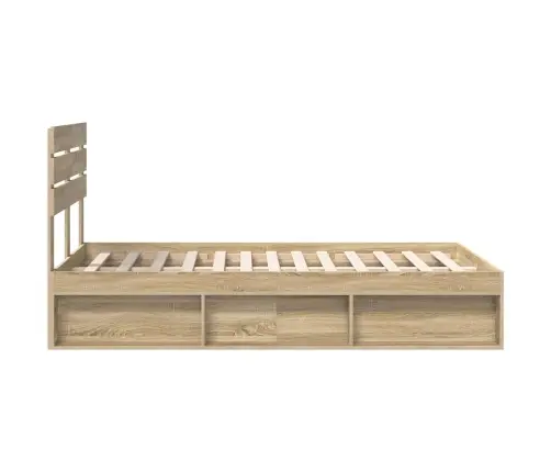 Gultas Rāmis Sonoma Ozols 135 X 190 Cm Ciets Priedes Koks Vidaxl