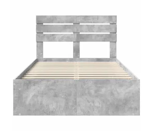 Lovos Rėmas Betono Pilka 135 X 190 Cm Kietos Pušies Mediena