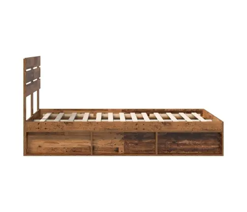 Gultas Rāmis Vecs Koks 135 X 190 Cm Ciets Priedes Koks Vidaxl