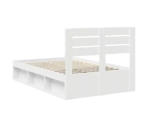 Gultas Rāmis Balts 120 X 200 Cm Ciets Priedes Koks Vidaxl