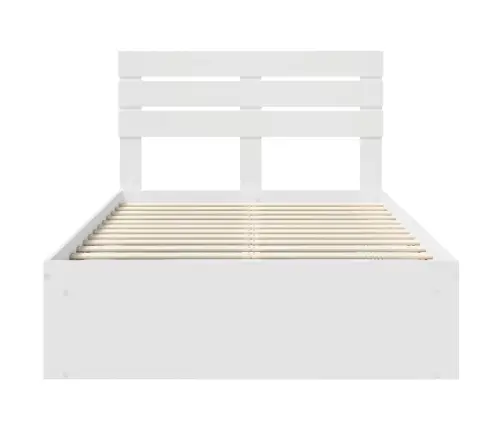 Gultas Rāmis Balts 120 X 200 Cm Ciets Priedes Koks Vidaxl