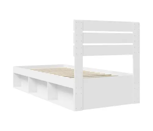 Gultas Rāmis Balts 100 X 200 Cm Ciets Priedes Koks Vidaxl