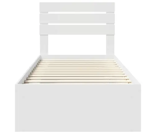 Gultas Rāmis Balts 100 X 200 Cm Ciets Priedes Koks Vidaxl