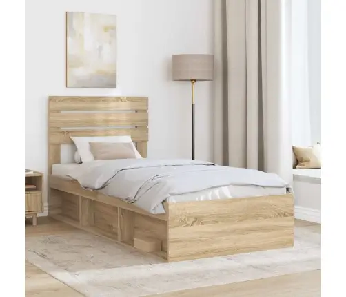 Gultas Rāmis Sonoma 90 X 190 Cm Ciets Priedes Koks Vidaxl