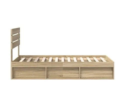 Gultas Rāmis Sonoma 90 X 190 Cm Ciets Priedes Koks Vidaxl