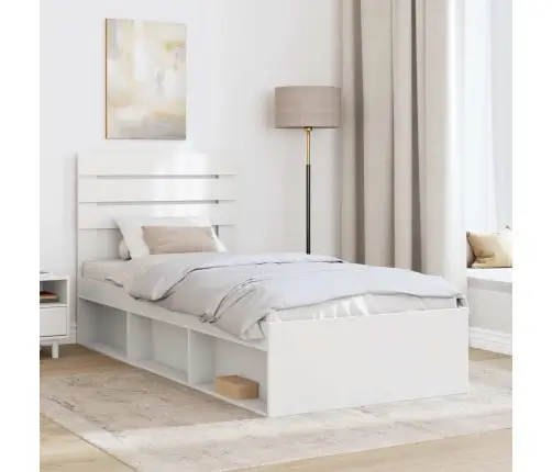 Gultas Rāmis Balts 75 X 190 Cm Ciets Priedes Koks Vidaxl