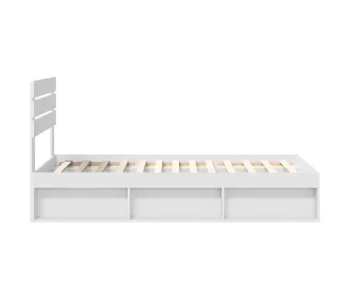 Gultas Rāmis Balts 75 X 190 Cm Ciets Priedes Koks Vidaxl