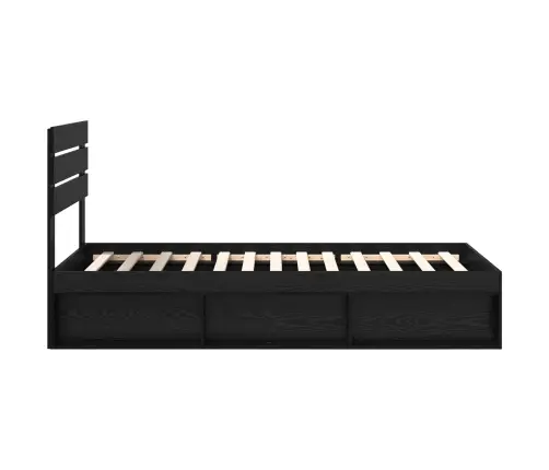 Gultas Rāmis Melna 75 X 190 Cm Ciets Priedes Koks Vidaxl